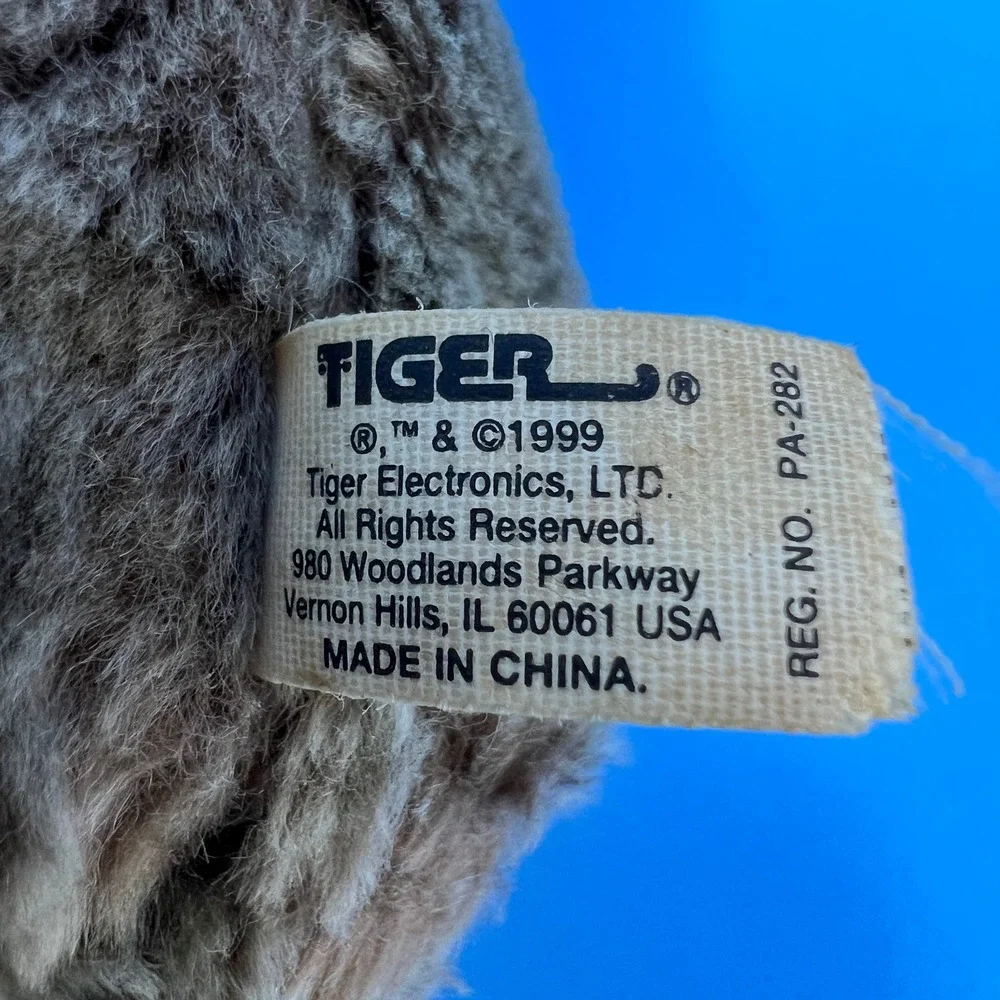 Tiger Furby Buddies 4 Inch Grey Owl Vintage 1999 Bean Bag Plush Toy